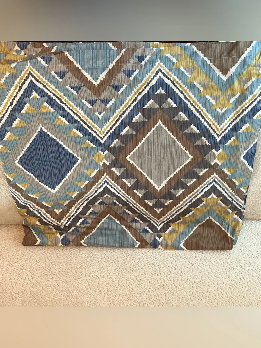 VTG The Company Store King Duvet Cover Shams Southwest Blue Aztec Geometric